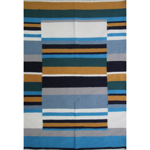 Handmade modern kilim wool rug 206 x 140 cm