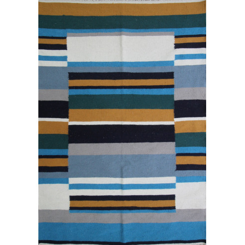 Handmade modern kilim wool rug 206 x 140 cm