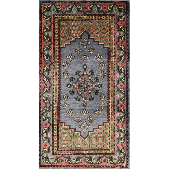 Tableau Décoratif en soie design classique Motifs Bleu 0.98 x 0.54 cm