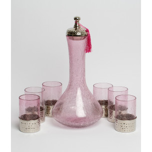 Hand blown carafes and water glasses