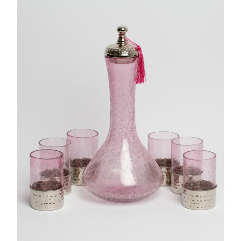 Hand blown carafes and water glasses