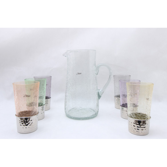 Service à eau en verre soufflé