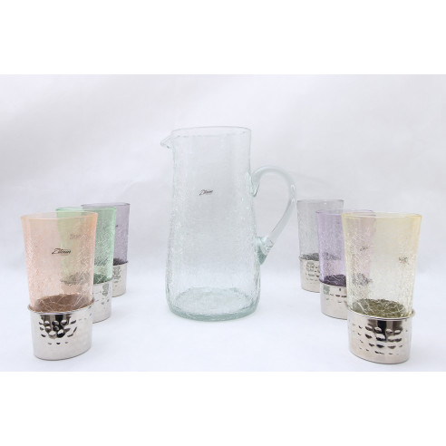 Service à eau en verre soufflé