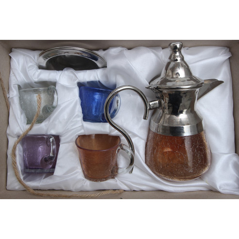 Colored glass tea service