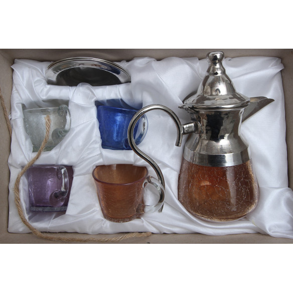 Colored glass tea service