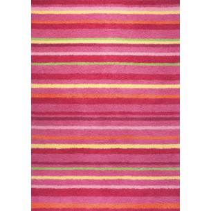 Tapis kilim rayé nuance roses
