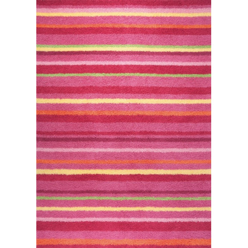 Tapis kilim rayé nuance roses
