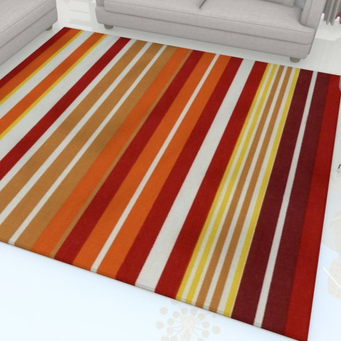 Tapis kilim rayé orangé