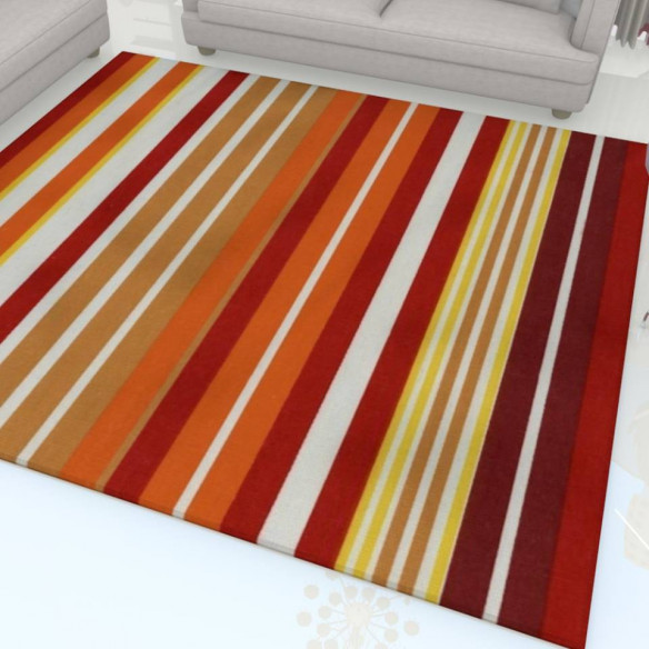 Tapis kilim rayé orangé