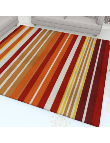 Tapis kilim rayé orangé