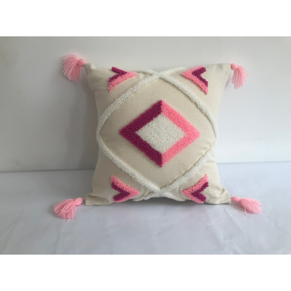 Pink Embroidered Cushion 40x40cm