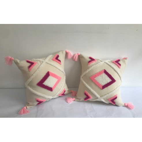 Coussin Déco Brodé Coloré 40x40cm