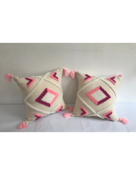 Coussin Déco Brodé Coloré 40x40cm