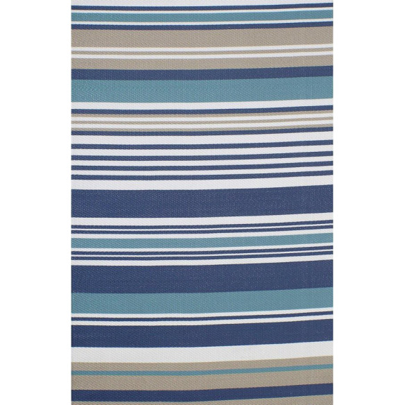 Tapis kilim rayé mélange de  bleu tricolore