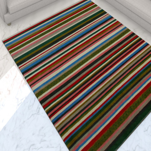 Tapis kilim rayé multicolore chic
