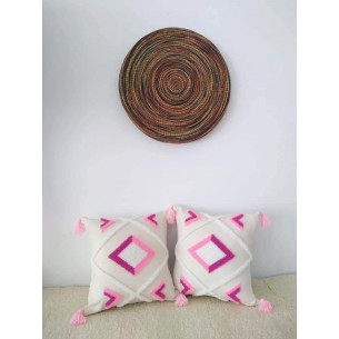 Pink Embroidered Cushion 40x40cm