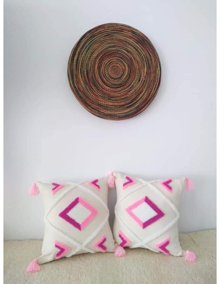 Coussin Déco Brodé Coloré 40x40cm