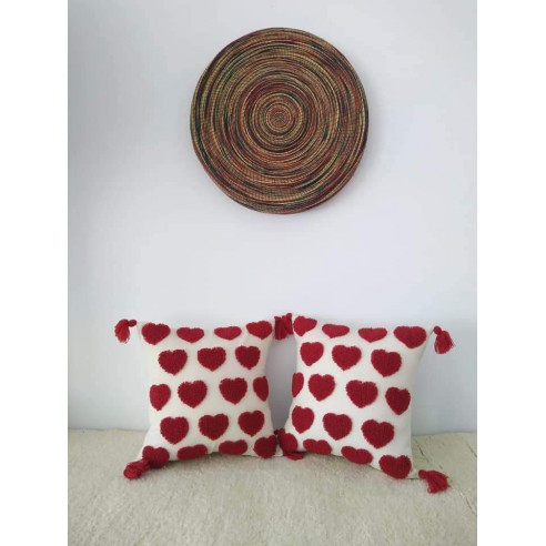 Heart Pattern Embroidered Cushion 40*40 Cm