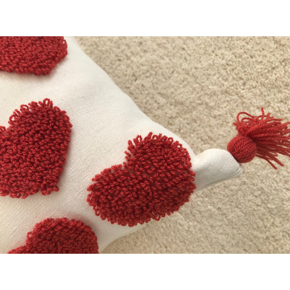 Heart Pattern Embroidered Cushion 40*40 Cm