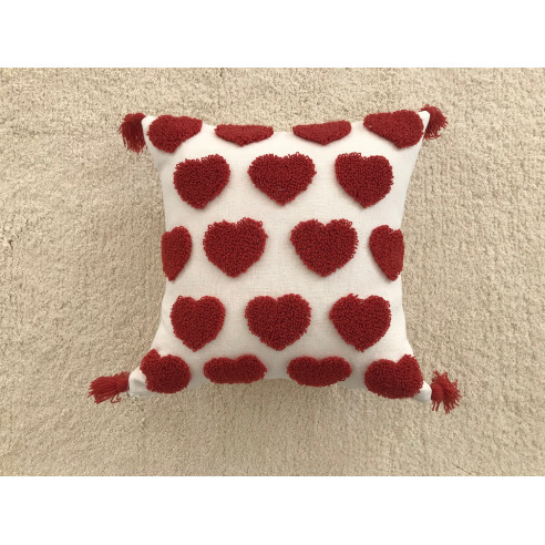 Heart Pattern Embroidered Cushion 40*40 Cm
