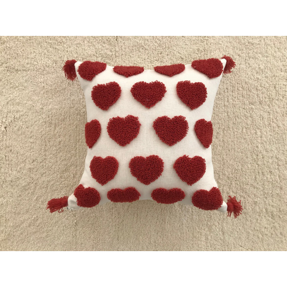 Heart Pattern Embroidered Cushion 40*40 Cm