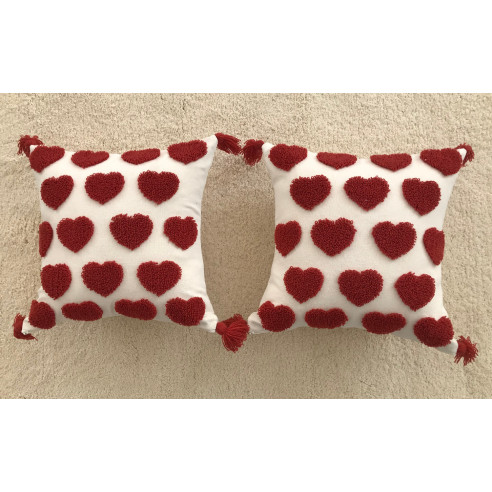 Heart Pattern Embroidered Cushion 40*40 Cm