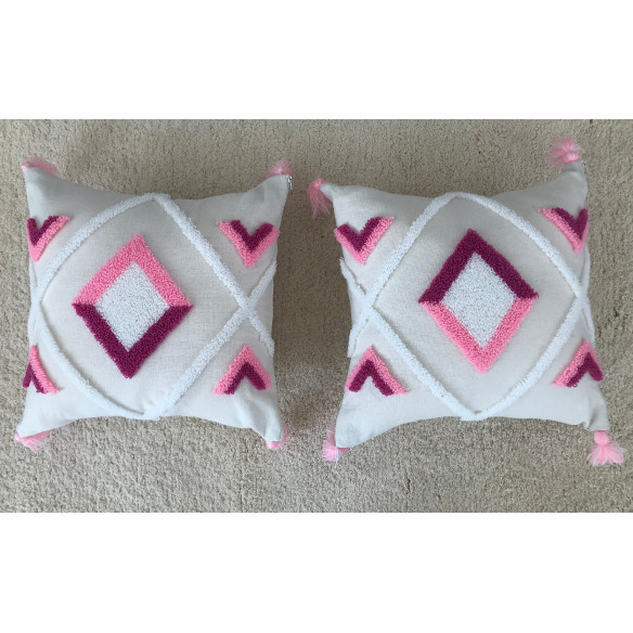 Coussin Déco Brodé Coloré 40x40cm