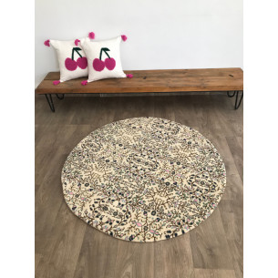 Tapis Fin Rond Rosy Noué 30*30
