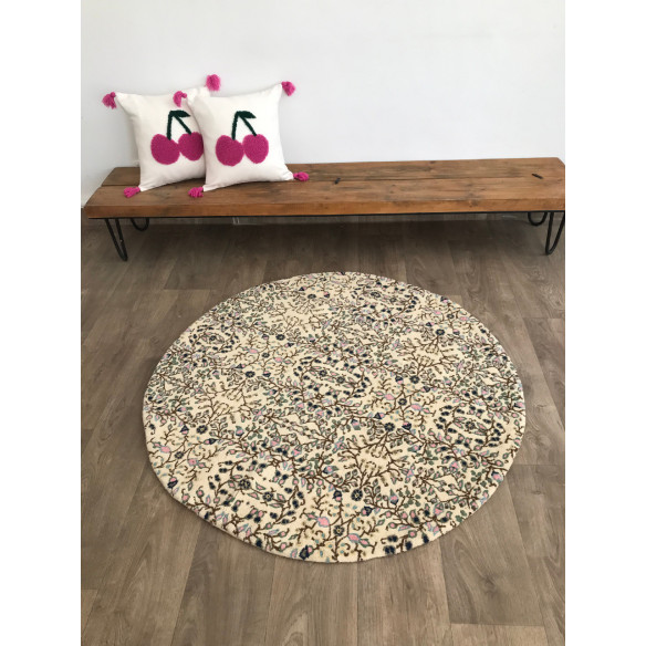 Fine Round Rosy Knotted Rug 30*30