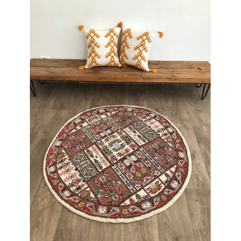 Round Knotted Mandala Rug 30*30 - Red