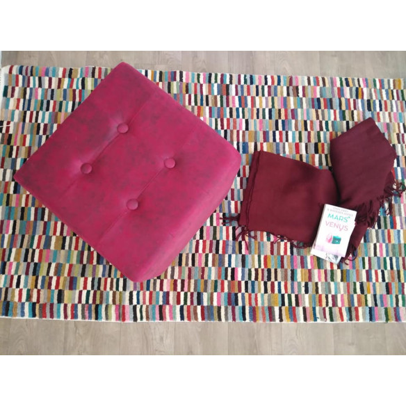 Pouf Carré Assis Capitonné