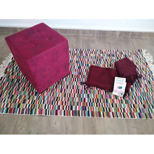 Pouf Carré Assis Capitonné