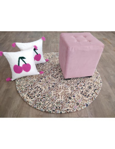 Cube pouf pink