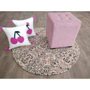 Pouf Carré Assis Capitonné