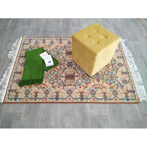 Pouf Carré Assis Capitonné