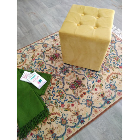 Yellow Cube pouf