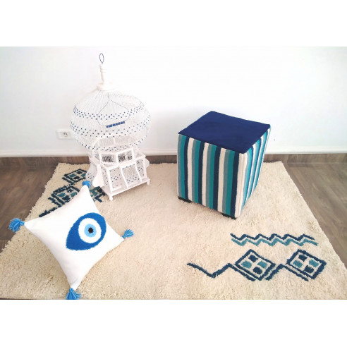 Pouf Carré Contour Kilim