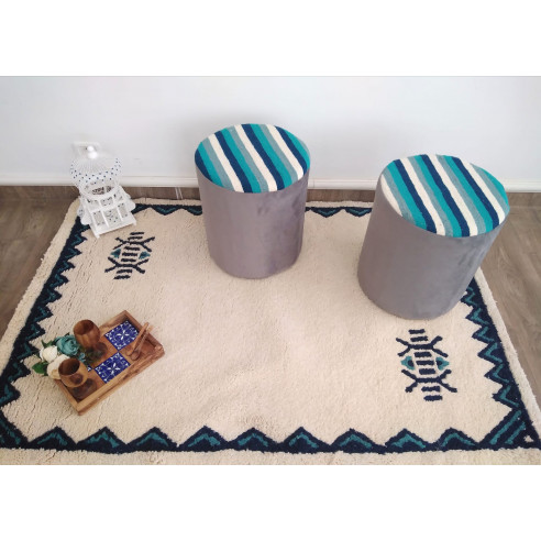 Pouf Rond Assis Kilim