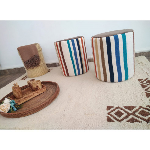 Pouf Rond Contour Kilim