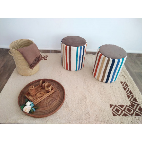 Pouf Rond Contour Kilim