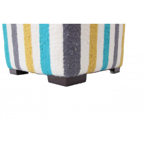 Pouf carré en tissu kilim, déco ethnique chic