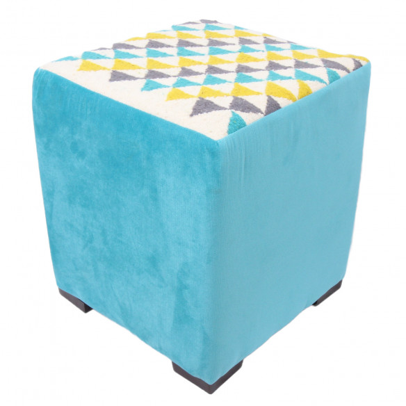 Pouf carré en laine Kilim