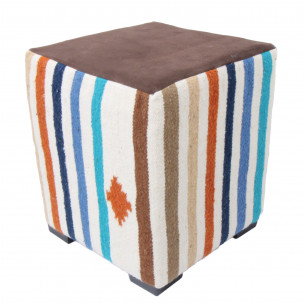 Multicolored kilim pouf