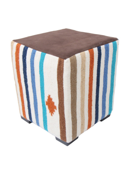 Multicolored kilim pouf