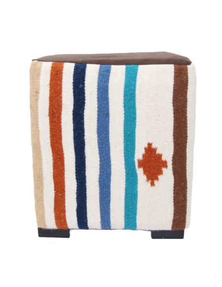 Multicolored kilim pouf