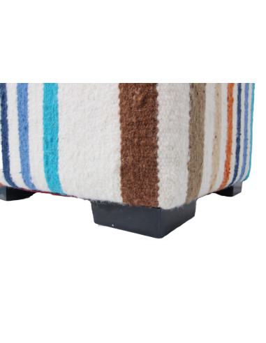 Multicolored kilim pouf