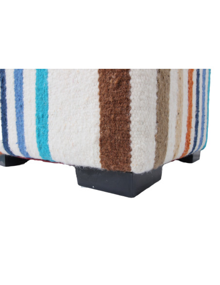 Multicolored kilim pouf