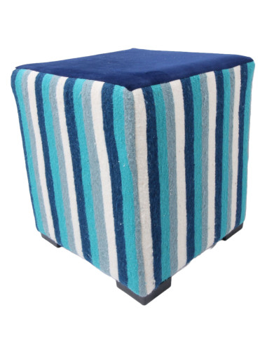 Kilim-style cube pouf