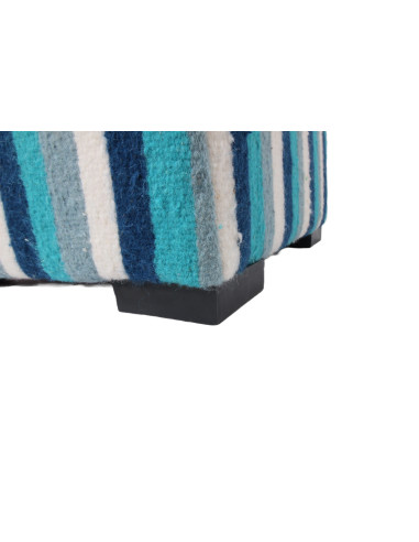 Kilim-style cube pouf