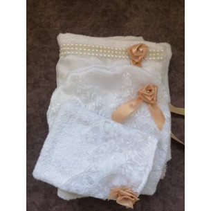 Cap de bain pour femme 3 pièces décor paillette